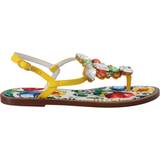 39 ½ - Multifarvet Hjemmesko & Sandaler Dolce & Gabbana Multicolor Majolica Crystal Sandals Flip Flop Shoes EU35.5/US5