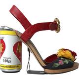 11,5 - 37 ½ Sandaler med hæl Dolce & Gabbana Multicolor Floral-Embellished Cylindrical Heels AMORE Sandals EU35/US4.5