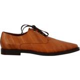 Dolce & Gabbana Oxford Dolce & Gabbana Brown Eel Leather Lace Up Formal Shoes EU39/US8.5