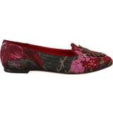 Dolce & Gabbana Loafers Dolce & Gabbana Multicolor Jacquard Sacred Heart Patch Slip On Shoes EU37/US6.5