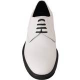 Hvid Derby Dolce & Gabbana White Leather Derby Dress Formal Shoes EU39/US6