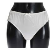Dolce & Gabbana Trusser Dolce & Gabbana White Satin Stretch Underwear Panties IT1