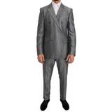 50 - Sort Jakkesæt Dolce & Gabbana Black Stretch Crystal Bee Slim Fit Suit IT48