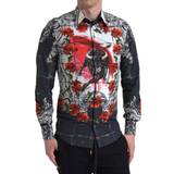 Multifarvet - One Size Skjorter Dolce & Gabbana Multicolor Floral Bull Print Collared Shirt IT39