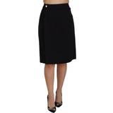 48 - Uld Nederdele Dolce & Gabbana Black Wool Pencil Cut High Waist Skirt IT48