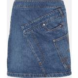 4 - Blå Nederdele JW Anderson Womens Blue Twisted-waistband Asymmetrical Mid-rise Denim Mini Skirt