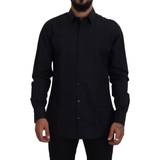 Herre - One Size Kjoler Dolce & Gabbana Black Gold Cotton Slim Fit Dress Mens Shirt IT38