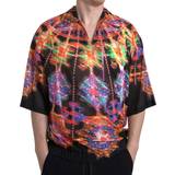 Multifarvet - One Size Overdele Dolce & Gabbana Multicolor Luminarie Print Men Cotton Shirt IT39