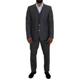 Grå - XL Jakkesæt Dolce & Gabbana Gray MARTINI Piece Slim Fit Suit IT52