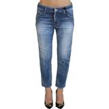 DSquared2 Dame Bukser & Shorts DSquared2 Blue Cotton Low Waist Cropped Denim Cool Girl Jeans IT38