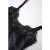 Dolce & Gabbana Sort Undertøj Dolce & Gabbana Black Lace Silk Sleepwear Camisole Top Underwear IT3