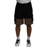 Dolce & Gabbana Herre Shorts Dolce & Gabbana Black Brown Leopard DGPrint Men Casual Shorts IT48