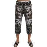 52 - One Size Bukser & Shorts Dolce & Gabbana Multicolor Dragon Print Capri Pants IT48