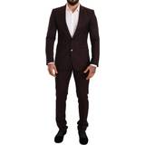Dolce & Gabbana Uld Jakkesæt Dolce & Gabbana Bordeaux Wool MARTINI Slim Fit Suit IT46