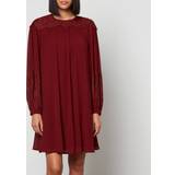 See by Chloé Kjoler See by Chloé Georgette and Lace Mini Dress 34/UK Red