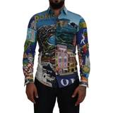 M - Skind Overdele Dolce & Gabbana Multicolor Printed Casual MARTINI Shirt IT37