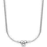 Pandora Halskæder Pandora Moments Heart Clasp Snake Chain Necklace - Silver