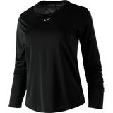 Nike Dame - Rund hals T-shirts Nike Women's Dri-FIT One Long-Sleeve Top - Black/White