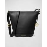 Sort Bucket Bags Michael Kors MK Townsend Medium Pebbled Leather Messenger Bag Black