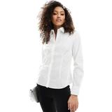 Mango Hvid Tøj Mango Essential Cottonblend Shirt Kvinde Skjorter Plus hos Magasin White