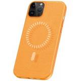 Baseus Mobiletuier Baseus iPhone 15 Pro Max Cover Fauxther Series MagSafe Orange