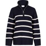 38 - Dame Sweatere Neo Noir Nevena Stripe Knit Blouse - Navy/Sand