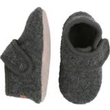 Uld Babysko Melton Wool Soft Shoe w. Velcro - Antracite