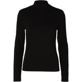 Overdele Selected Textured High Neck Knitted Top - Black