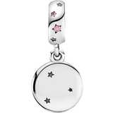 Rosa Charms & Vedhæng Pandora Forever Sisters Dangle Charm - Silver/Pink