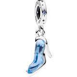 Glas Charms & Vedhæng Pandora Disney Cinderella's Slipper Dangle Charm - Silver/Blue