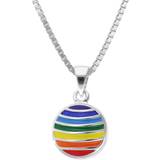 Trendor Round Pendant Necklace - Silver/Multicolour