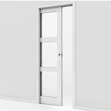 Safco Doors Kvadrat 3 Solid Glass with 100mm built-in frame with brush/sealing strips Skydedør S 0502-Y (80x210)