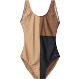 Beige - Dame Badedragter H2O Møn Colorblock Swimsuit - Oak/Black