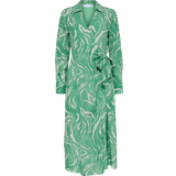 Selected Dame - Grøn Kjoler Selected Sirine Print Wrap Dress - Absinthe Green