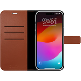 Valenta Mobiltilbehør Valenta Book Case Leather Brown Gel Skin iPhone 15 Pro