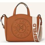Karl Lagerfeld Tasker Karl Lagerfeld K/circle Perforated Small Tote Bag, Woman, Brown, Size: One size One size