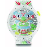 Swatch Herre Armbåndsure Swatch Dragon In Cloud Silver Transparent Silicone SB05Z102