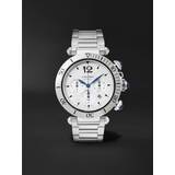 Cartier Sort Ure Cartier Pasha de Automatic Chronograph 41mm Watch, Ref. No. WSPA0018 Men White