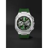Bell & Ross 12 timer Armbåndsure Bell & Ross BR 05 Automatic Chronograph 42mm and Rubber Watch, Ref. No. BR05C-GN-ST/SRB Men Green