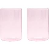 Godkendt til mikrobølgeovn - Pink Glas Design Letters Favourite The Mute Pink Drikkeglas 35cl 2stk