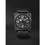 Bell & Ross Automatiske Armbåndsure Bell & Ross BR 03 Automatic 41mm Ceramic and Rubber Watch, Ref. No. BR03A-BL-CE/SRB Men Black