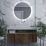 Badeværelse spejl Daramio - Rundt spejl med LED lys E2