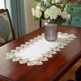 Duge & Stofservietter Shein 1pc Lace Tablecloth White Double-Colored Flower Bordsduk Vit