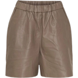 36 - Beige Bukser & Shorts Notyz Leather Shorts - Taupe