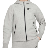 L Hoodies Nike Girl's Sportswear Tech Fleece Full-Zip Hoodie - Dark Gray Heather/Black/Black