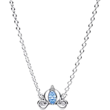 Pandora Halskæder Pandora Disney Cinderella's Carriage Collier Necklace - Silver/Blue/Transparent