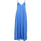Blå - Dame - Lange kjoler Selected Satin Maxi Dress - Nebulas Blue