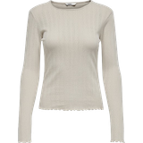 Bomuld - Dame Overdele Only Long Sleeved Top - Grey/Pumice Stone