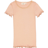 62 - Blonder Overdele Wheat Rib Lace S/S T-shirt - Rose Dawn (0051h-007-2031)