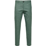 Elastan/Lycra/Spandex - Grøn - Normal talje Bukser Selected Oasis Slim Fit Suit Trousers - Light Green Melange
